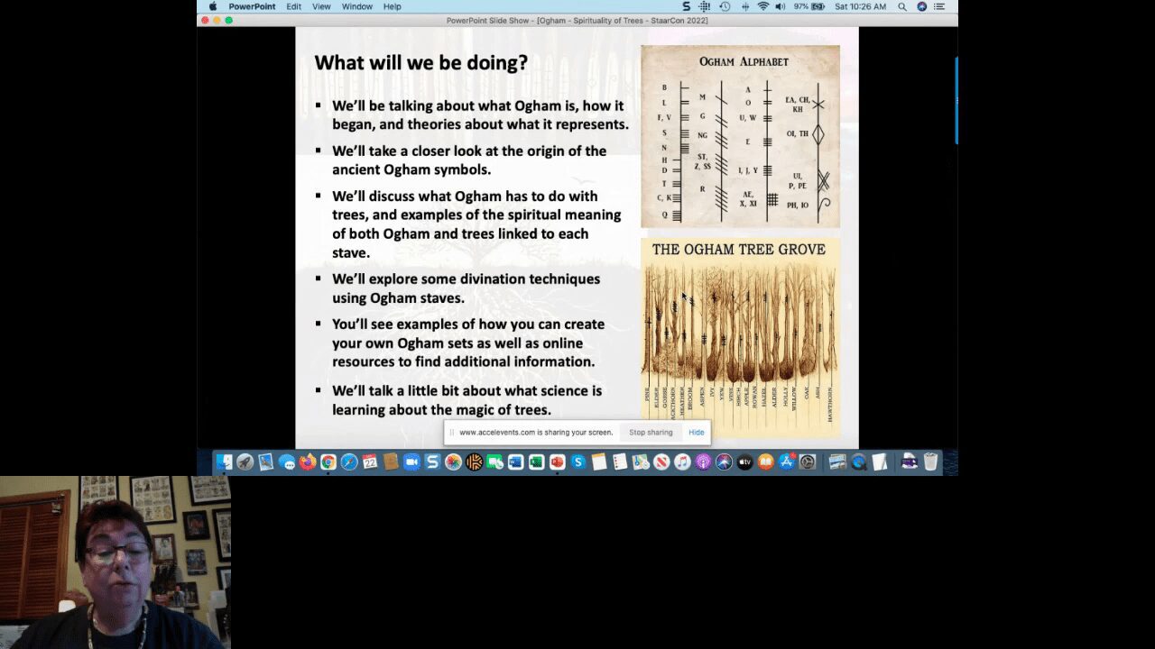 Beverly Frable teaches Ogham Divination at StaarCon 2022