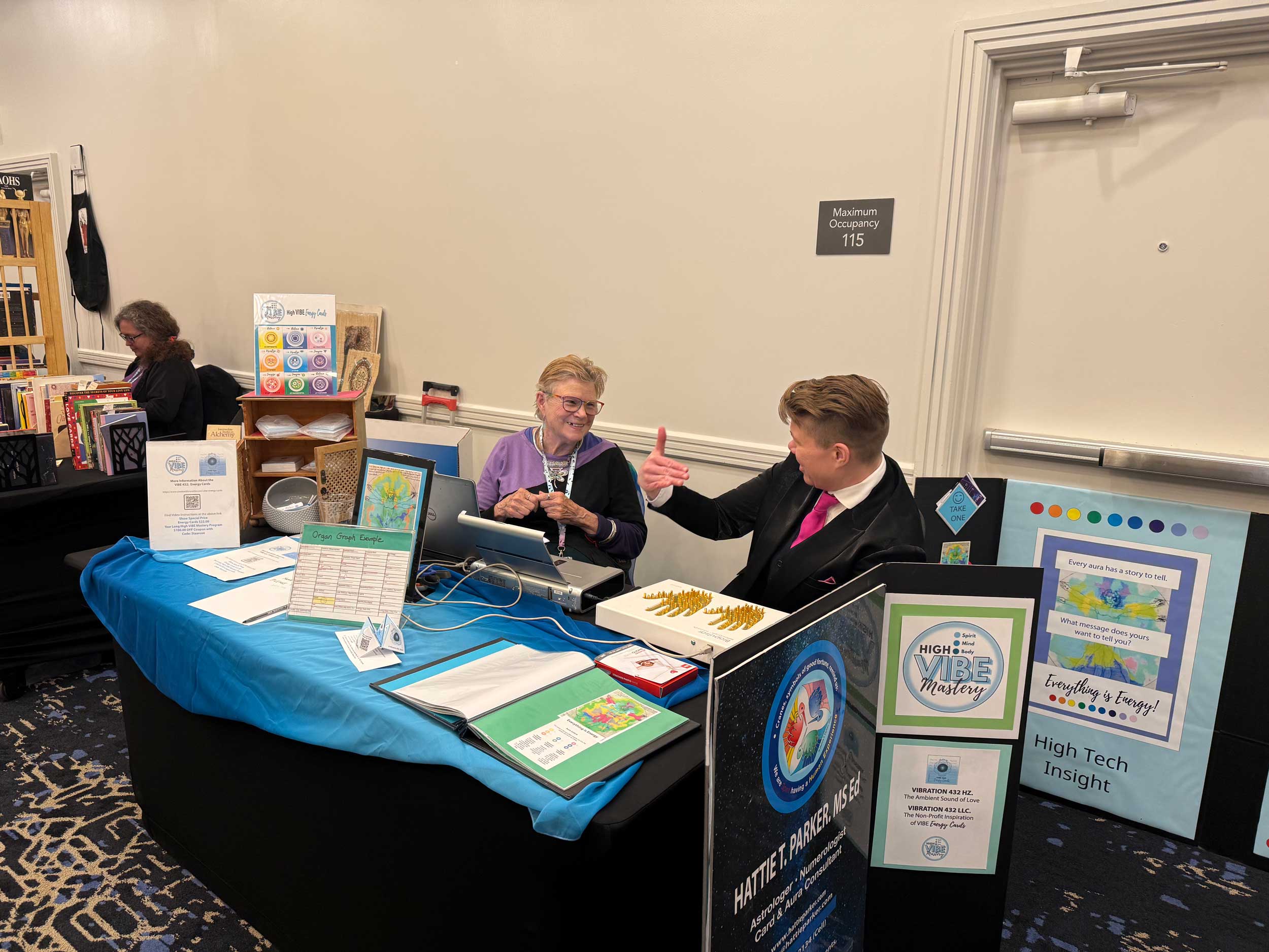 Hattie Parker in the exhibition hall at StaarCon 5.