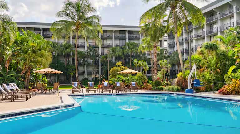 The pool at the Doubletree.